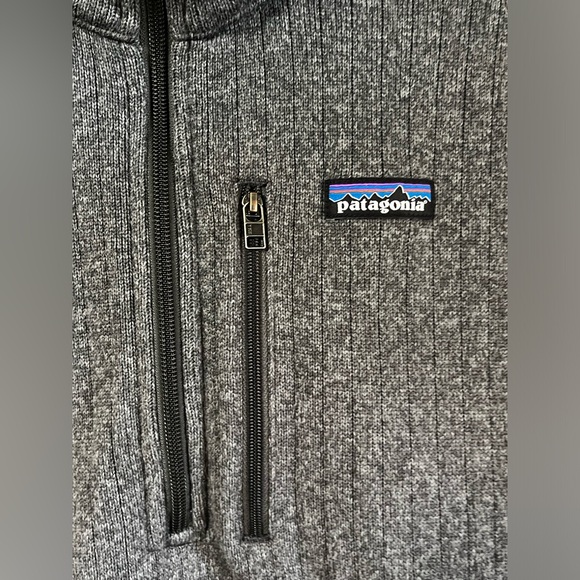 Patagonia Gray 1/4 Zip Ribbed Fleece Lined Pull Over Sweatshirt Large - Picture 3 of 5